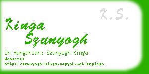 kinga szunyogh business card